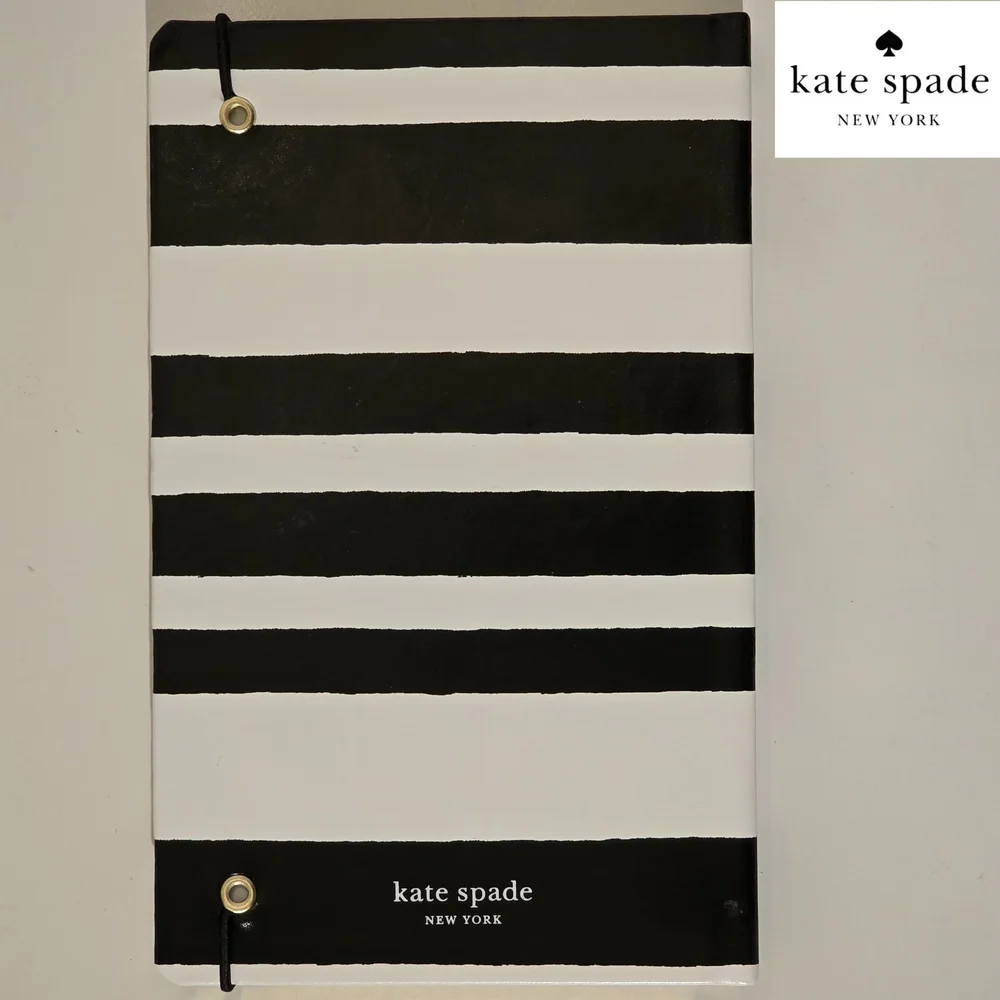 NWT Kate Spade ♠️ 'How To Live In The Moment' Black and White Striped Journal